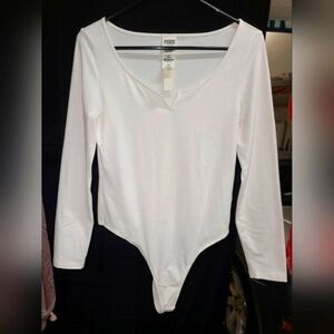 NWT Victoria's Secret Pink White Bodysuit